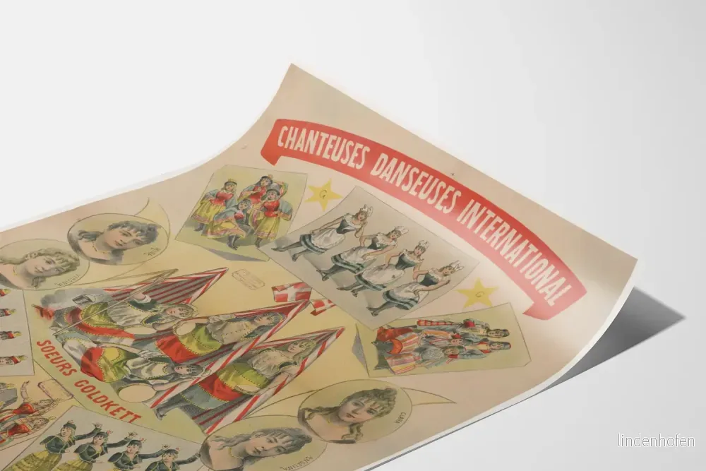Vintageposter med internationella sångerskor och dansare Systern Goldkett - Bild 3