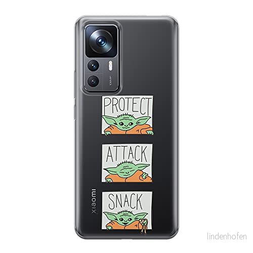 ERT GROUP mobiltelefonfodral för Xiaomi 12T/12T pro/K50 Ultra originalt och officiellt licensierat Star Wars mönster Baby Yoda 009 anpassad till formen på mobiltelefonen, gedeeltelijk transparant 5905511573164