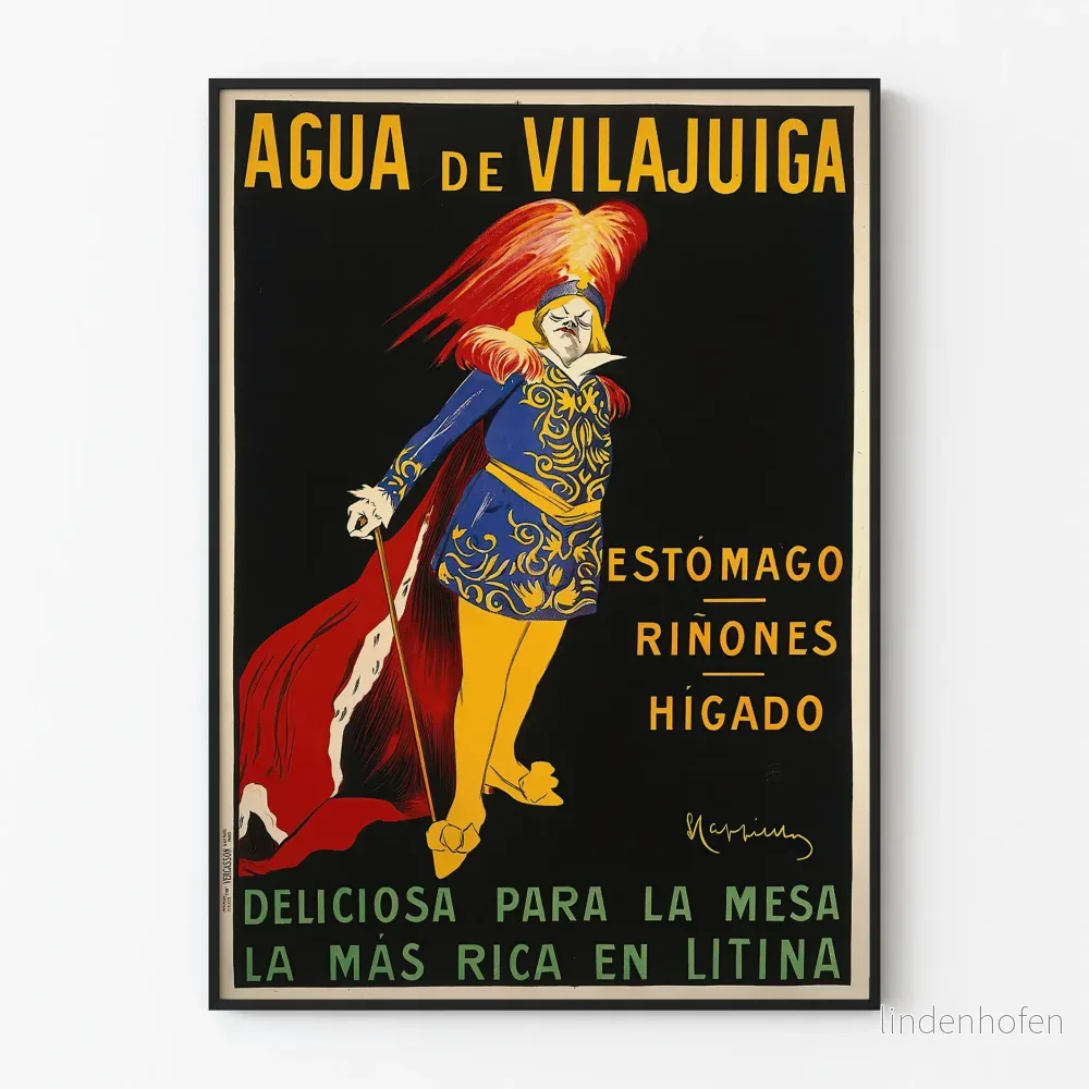Vintageposter Agua de Vilajuiga för väggdekoration