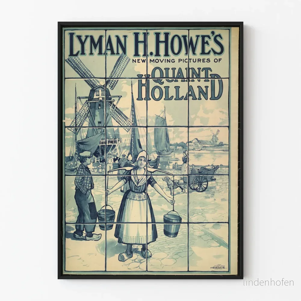 Vintage dekorativ poster av Lyman H. Howe - Traditionell holländsk scen