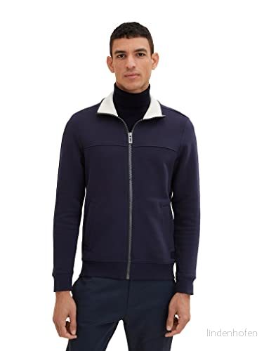 TOM Tailor Tröja med dragkedja, Storlek: Small, Knitted navy 4066887243875