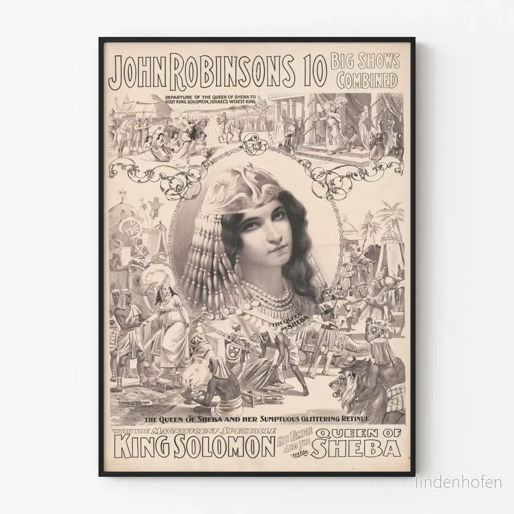 Vintageposter av Drottning Saba och Kung Salomo väggdekoration