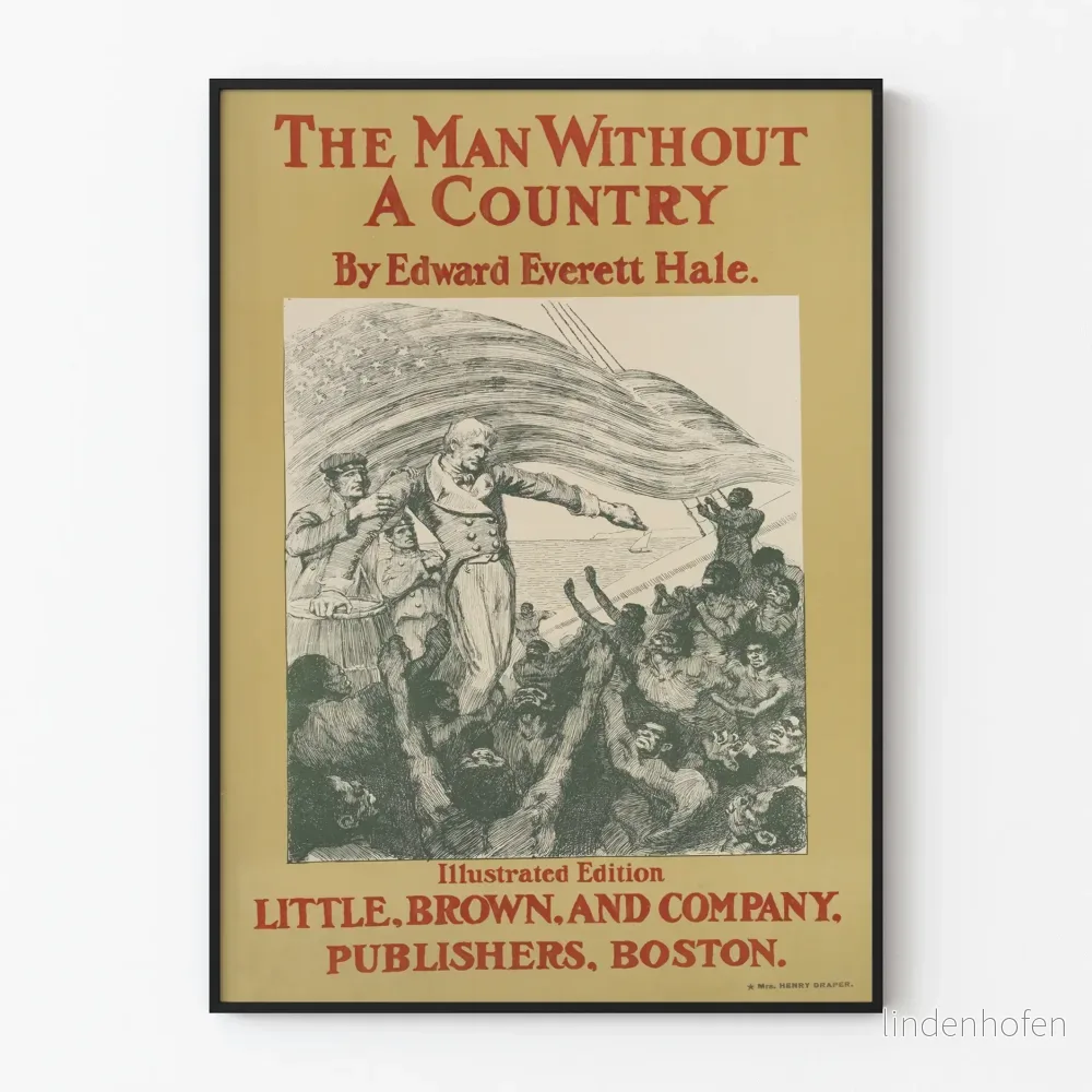 Vintageaffisch The Man Without A Country - Illustration Edward Everett Hale