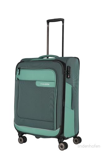Travelite Resväska set 4 delar mjukt skal rullar, Eukalyptus (grön), Trolley M erw. (67 cm), med hjul 4027002079021