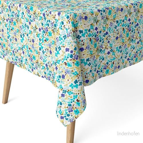 ECOMMERC3 fläckbeständig bordsduk för rektangulärt bord storlek 300 x 140 cm extra mjuk och vattentät färg blå 8435767368315