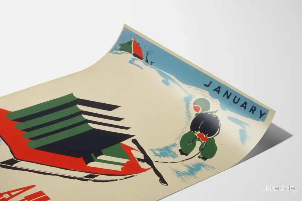 Väggposter i vintage stil 'Januari - Ett år av god läsning framför dig' - Bild 3