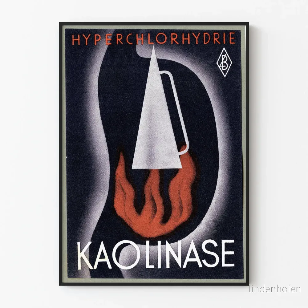 Vintageposter Kaolinase Hyperklorhydri - Retro Väggdekoration