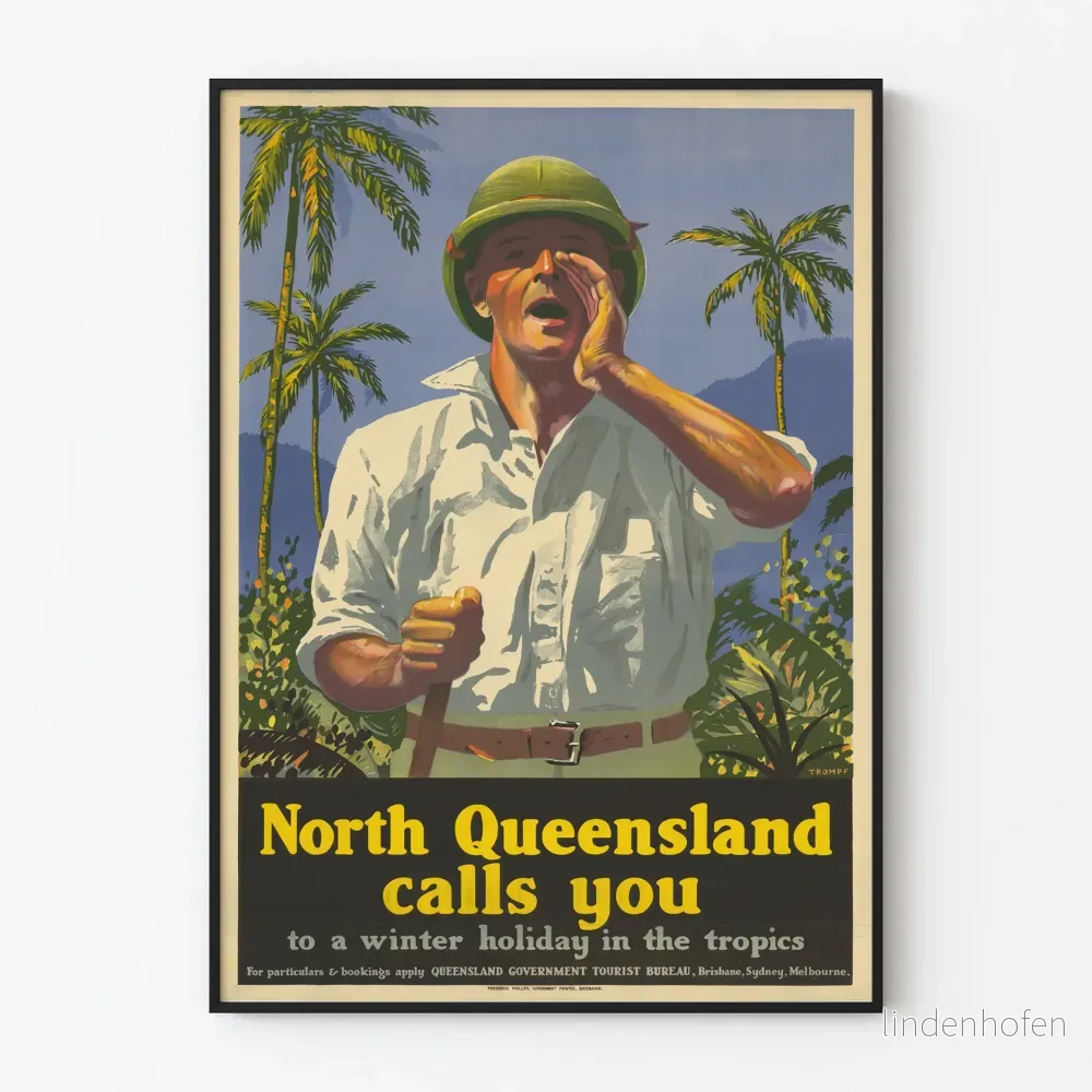 Vintage dekorativ poster för North Queensland-semester