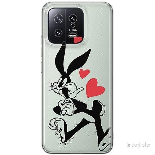 ERT GROUP mobiltelefonfodral för Xiaomi 13 originalt och officiellt licensierat Looney Tunes mönster Bugs 002 optimalt anpassad till formen på mobiltelefonen, gedeeltelijk transparant 5905511912963