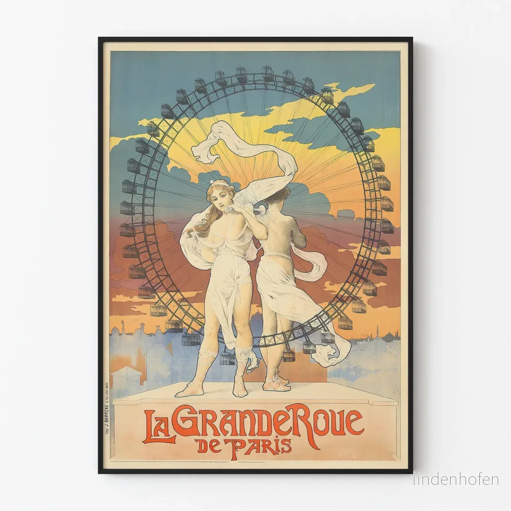 Vintageposter av La Grande Roue de Paris - Retro väggdekoration