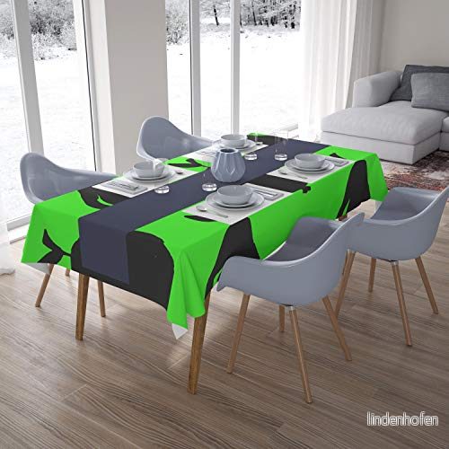 Bonamaison Köksdekoration Bordsduk Neon Grön Rök 140x200 cm 4546679635380