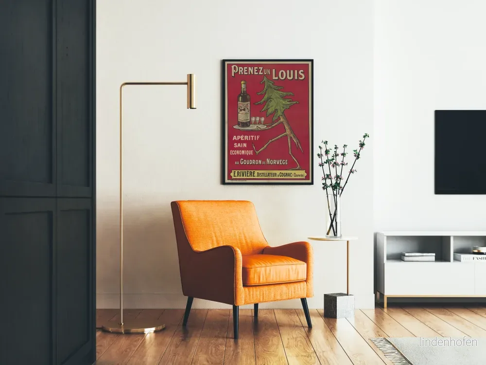 Vintageposter Prenez un Louis - Aperitif med norskt tjärdoft - Bild 2