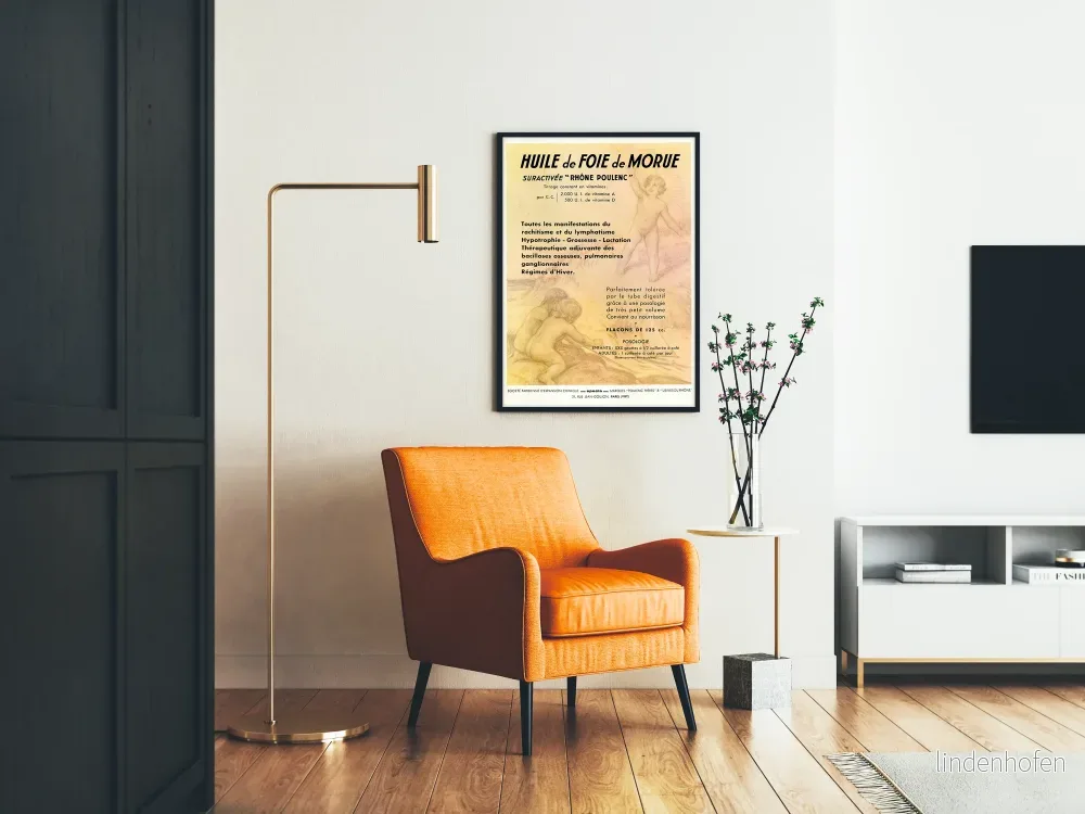 Vintageposter med fiskleverolja – Väggdekoration för hälsa och välbefinnande - Bild 2