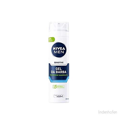 NIVEA MEN Skin Sensible Rakgel (1 x 200 ml), rakkräm berikad med kamomill och trollhassel, 0% alkohol rakvård för män känslig hud 4005808222919