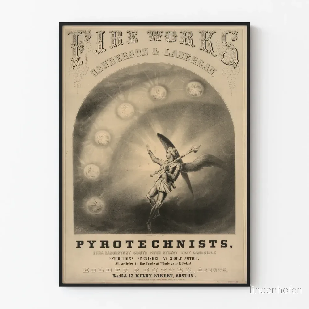 Vintageposter Fireworks Sanderson & Lanergan Pyrotekniker
