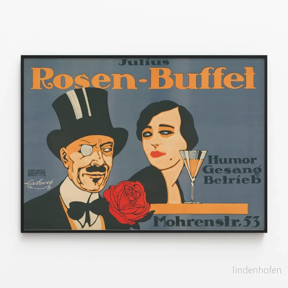 Vintageposter Julius Rosen-Buffet Berlin Dekorativ