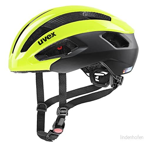 uvex rise cc säker performancehjälm för dam och herr individuell storleksanpassning optimerad ventilation neon yellow black 56 59 cm 4043197347448