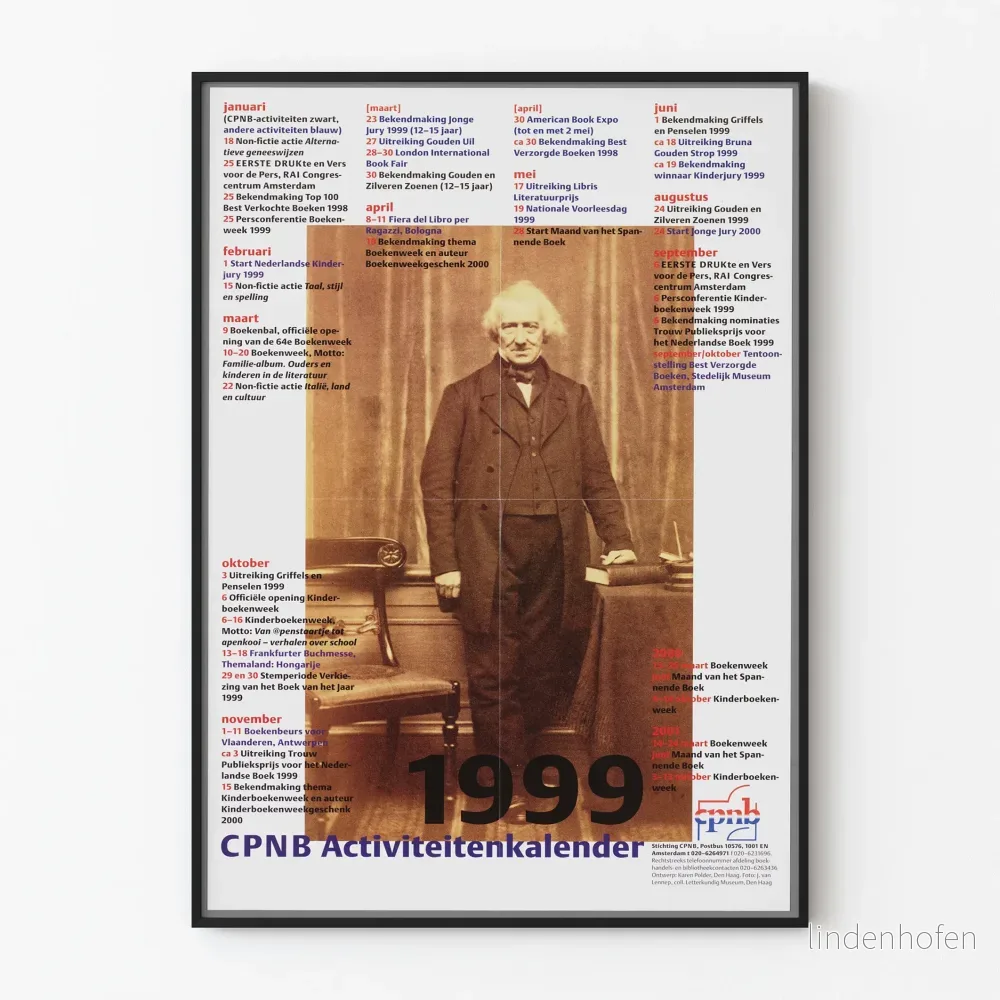 Vintageaffisch för aktivitetskalender CPNB 1999