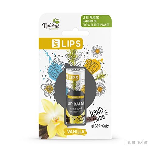 Accenta Handgjort läppbalsam MY LIPS i papperstub inkl presentask, Naturligt från accentra, Naturliga ingredienser med mandelolja, utan plast, Vaniljdoft 4015953691614