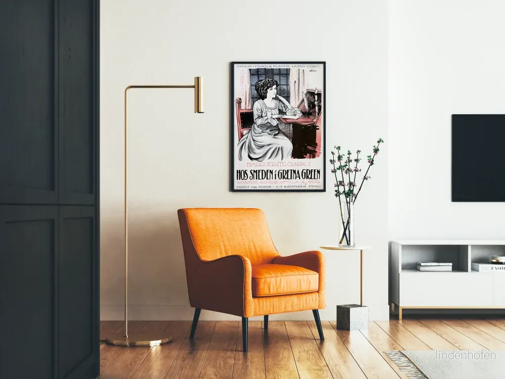 Vintage romantisk poster av Marguerite Clark vid sitt skrivbord - Bild 2
