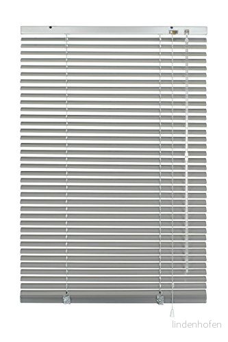 Deco Company aluminiumgardin utan borrning, för fastspänning, inklusive klämmor, sekretessskärm, ljusskydd, bländskydd, aluminiumpersienn, silver 4003018331926