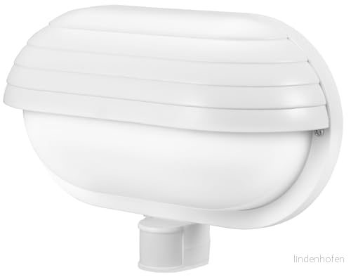 EL-HOME Fasadlampa ML-10B7 med rörelsesensor 180 PIR, E27 för utomhusbruk, vägglampa, trädgård lamphållare, lamphållare vit 5905548278582