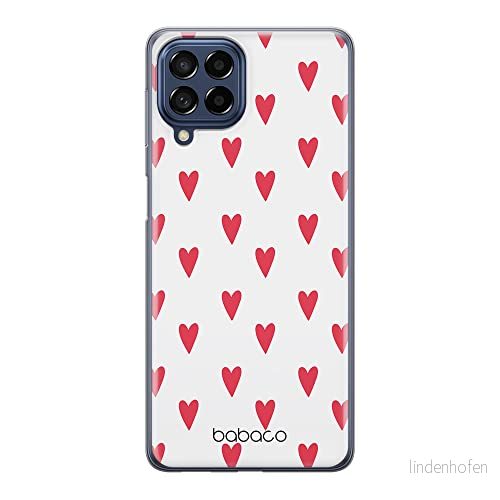 ERT GROUP mobiltelefonfodral för Samsung M53 5G originalt och officiellt licensierat Babaco mönster Hearts 004 optimalt anpassad till formen på mobiltelefonen, gedeeltelijk transparant 5905511387778