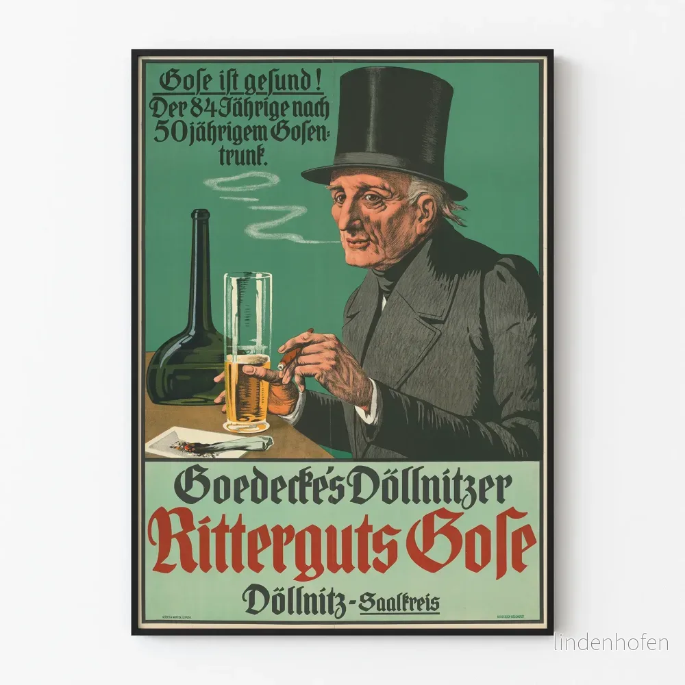 Vintageposter Ritterguts Gose för väggdekoration