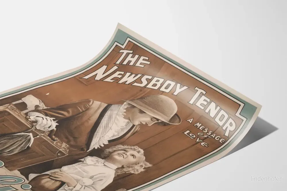 Vintageposter The Newsboy Tenor Message of Love för väggdekoration - Bild 3