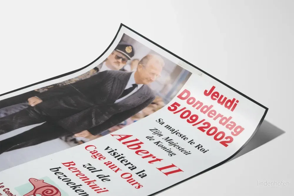 Affisch för kung Albert II:s besök på Björnens Hage 2002 - Bild 3