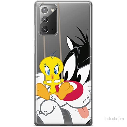 ERT GROUP mobiltelefonfodral för Samsung GALAXY NOTE 20 originalt och officiellt licensierat Looney Tunes mönster Sylvester & Tweety 002, gedeeltelijk transparant 5903040454169