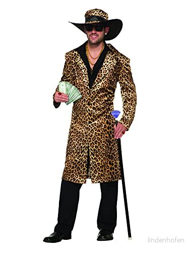 Bristol Novelty 78886 festerbjudande funky tillbehör jacka och hatt med leopardtryck, för kvinnor, som på bilden, bröstomfång: 106,68111,76 cm halloween 721773788864