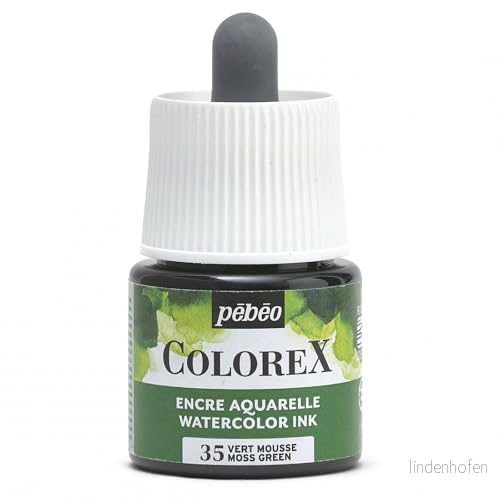 Pebeo Colorex 45 ml grönt skum bläck akvarellbläck sammetslen rendering med flera verktyg teckning skumgrön 3167864170359