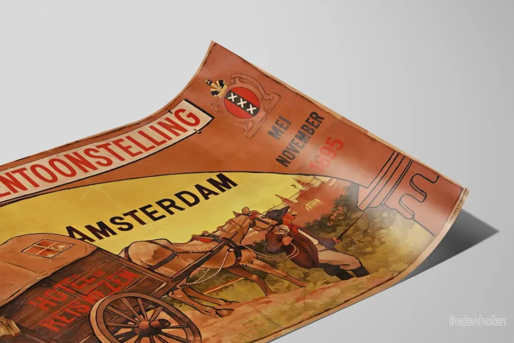 Gammal affisch för världsutställningen i Amsterdam 1895 - Bild 2