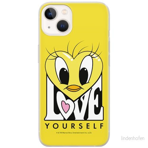 ERT GROUP mobiltelefonfodral för Iphone 13 originalt och officiellt licensierat Looney Tunes mönster Tweety 015 optimalt anpassad till formen på mobiltelefonen, fodral tillverkad av TPU plast 5905795097462