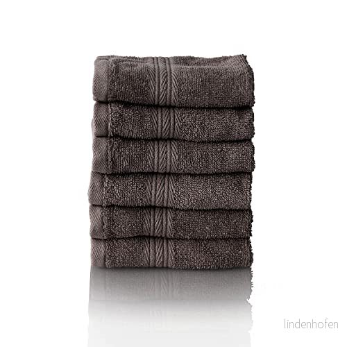 ALCLEAR Komfort frottéhandduk set absorberande av 100% ekologisk bomull, frottéserie i 6 färger och 5 storlekar, färg: antracit, x ansiktsdukar 30 cm 4260187186324