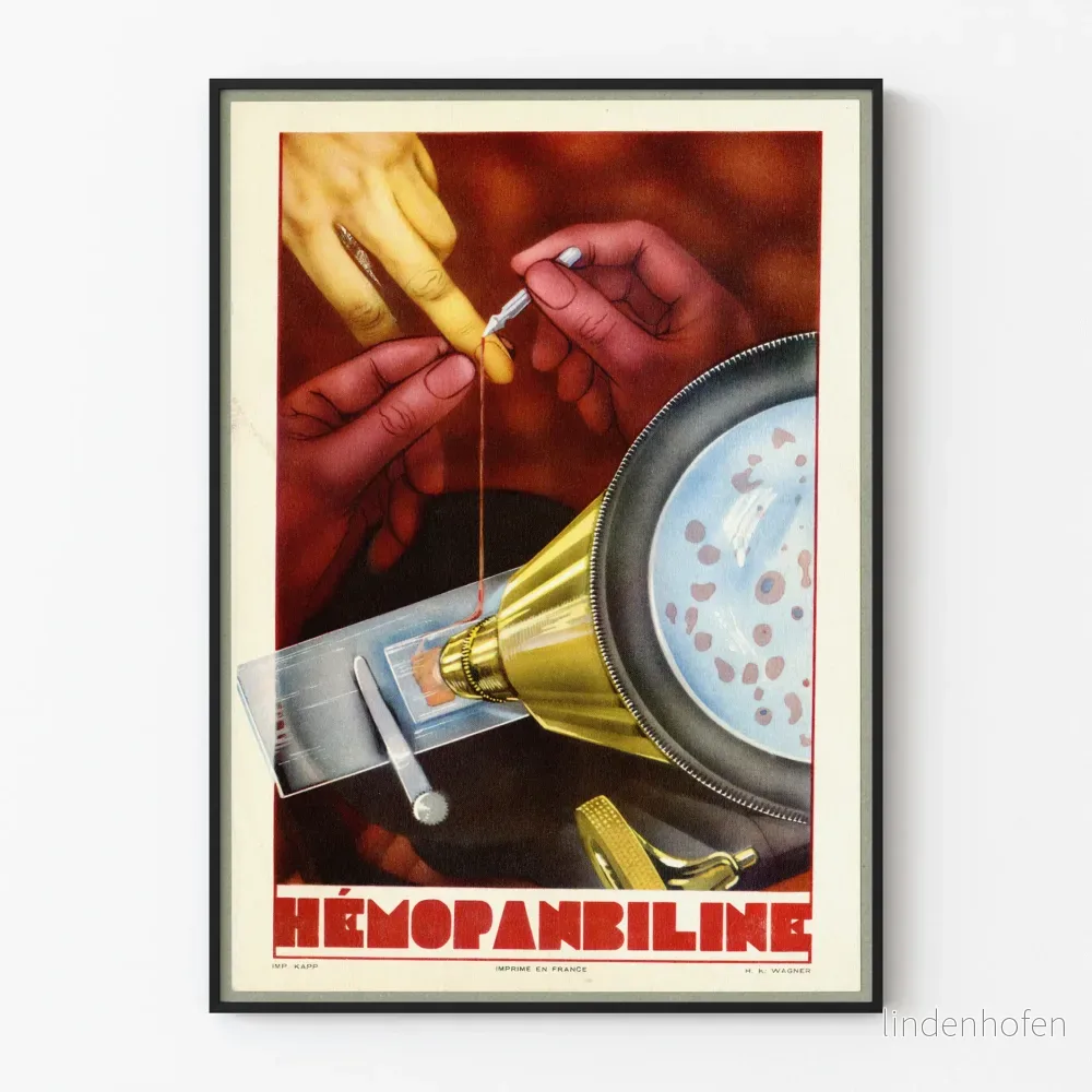 Vintageposter Hémopanbiline - Medicinsk väggdekoration