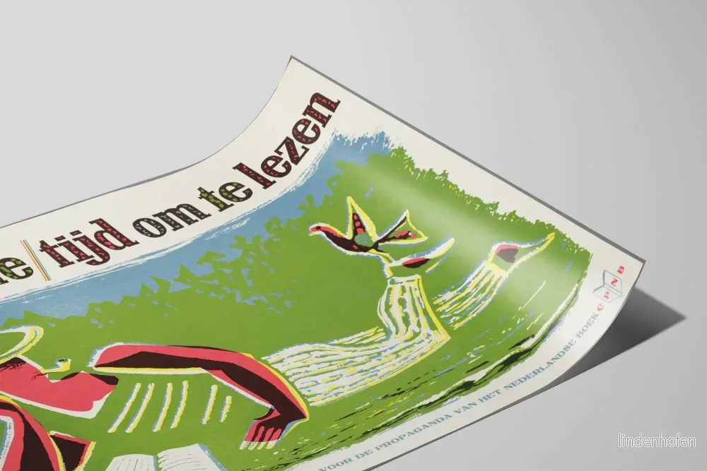 Vintage affisch Vacantie Tijd Om Te Lezen för väggdekoration - Bild 2