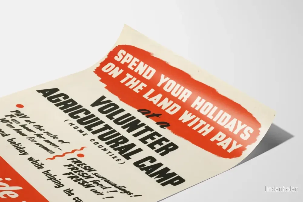 Vintageposter för volontär jordbruksläger väggdekoration - Bild 3