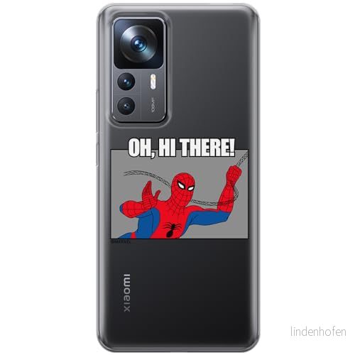 ERT GROUP mobiltelefonfodral för Xiaomi 12T/ 12T pro/ K50 Ultra originalt och officiellt licensierat Marvel mönster Spider Man 032 anpassad till formen på mobiltelefonen, gedeeltelijk transparant 5905795008628