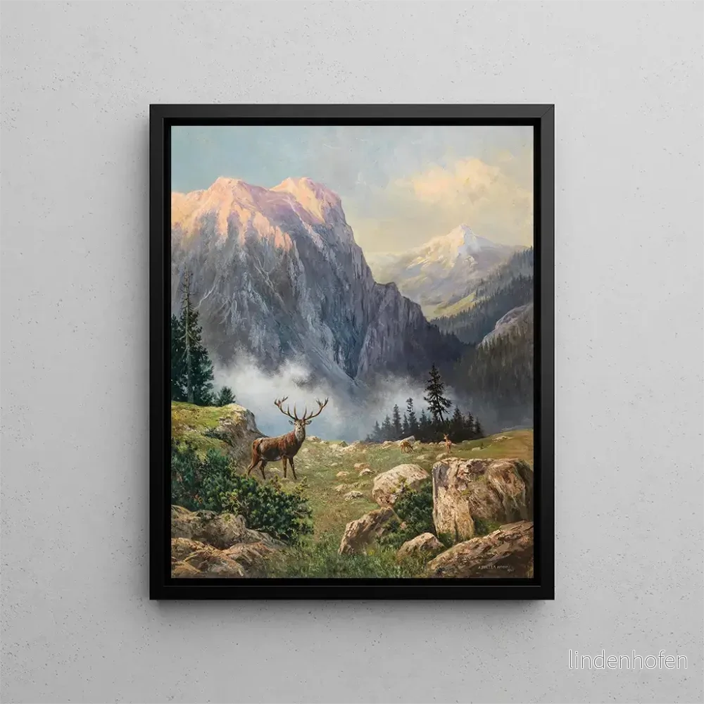 Målning Un Eight-Pointer dans les montagnes - Arthur Graf Polzer-Hoditz | Konsttryck