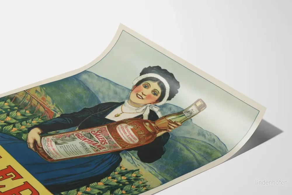 Vintageposter Salers Gentiana från Auvergne för väggdekoration - Bild 3