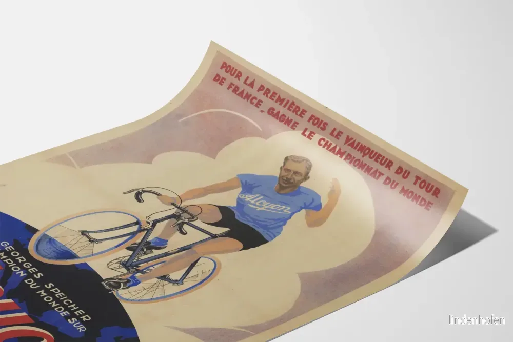 Vintageaffisch Georges Speicher världsmästare i cykling - Bild 3