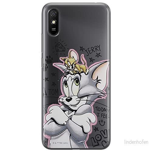 ERT GROUP mobiltelefonfodral för Xiaomi REDMI 9A originalt och officiellt licensierat Tom and Jerry mönster 004 optimalt anpassad till formen på mobiltelefonen, gedeeltelijk transparant 5904805246395