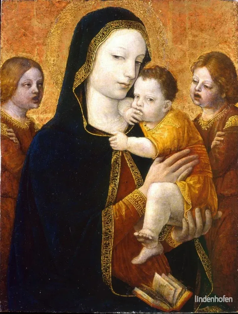 Målning La Vierge à l'Enfant avec deux anges - Ambrogio Bergognone | Konsttryck - Bild 2