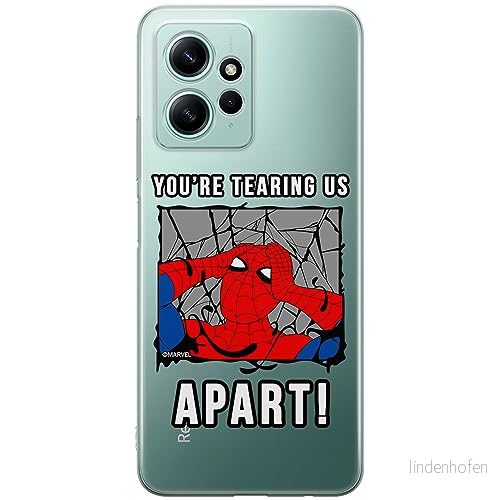 ERT GROUP mobiltelefonfodral för Xiaomi REDMI NOTE 12 4G originalt och officiellt licensierat Marvel mönster Spider Man 035 optimalt anpassad till formen på mobiltelefonen, gedeeltelijk transparant 5905795011918