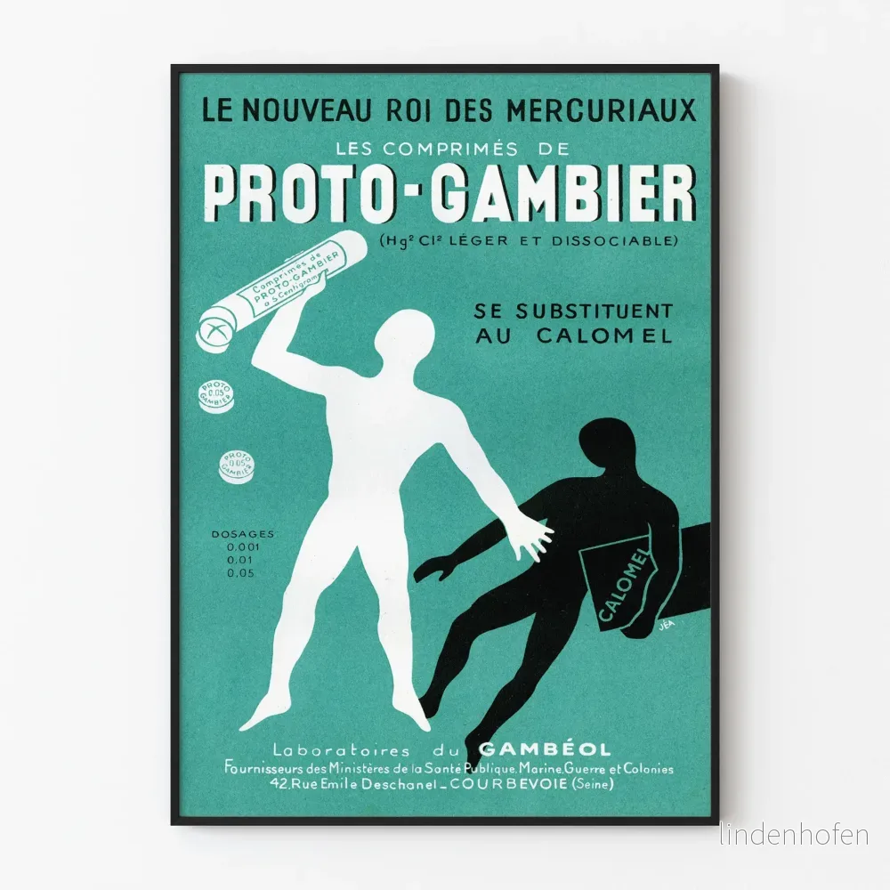 Vintageposter Proto-Gambier väggdekoration hälsa