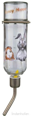 Trixie Honey & Hopper Glass Water Bottle 500 ml 4011905604473