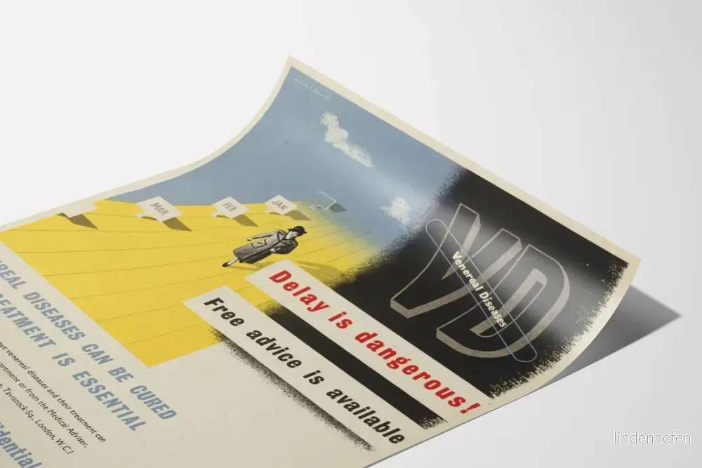 Vintageposter för könssjukdomsförebyggande - Fördröjning är farlig - Bild 3