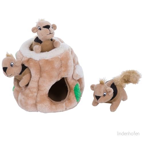 Outward Hound Hide A Squirrel Hundpussel av plysch brun small 700603310017